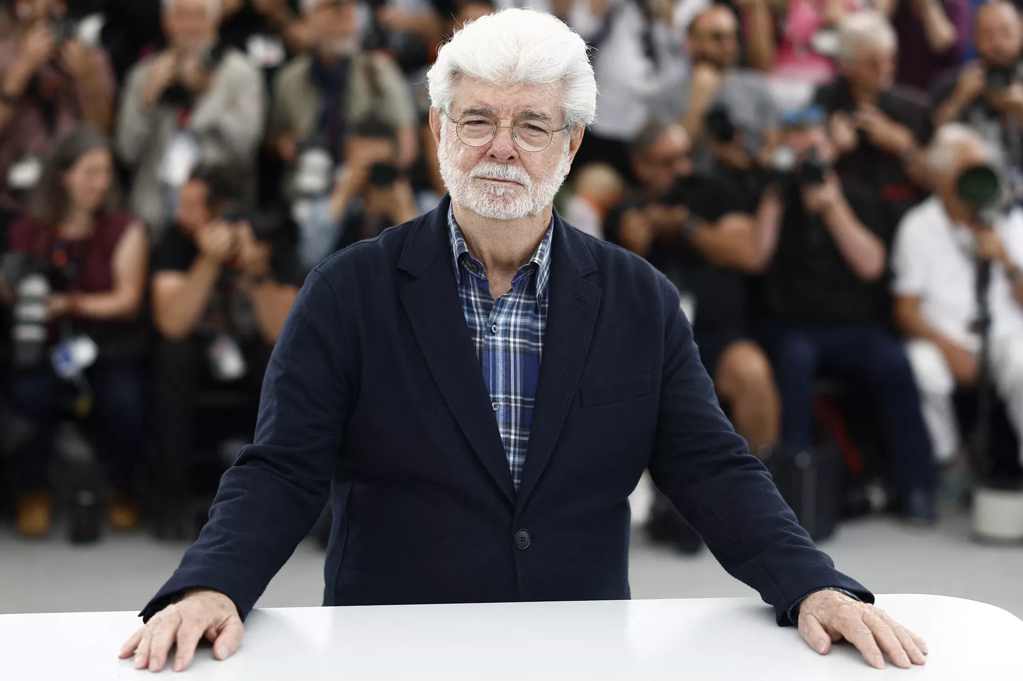 George Lucas at a film festival, discussing Star Wars and Yoda