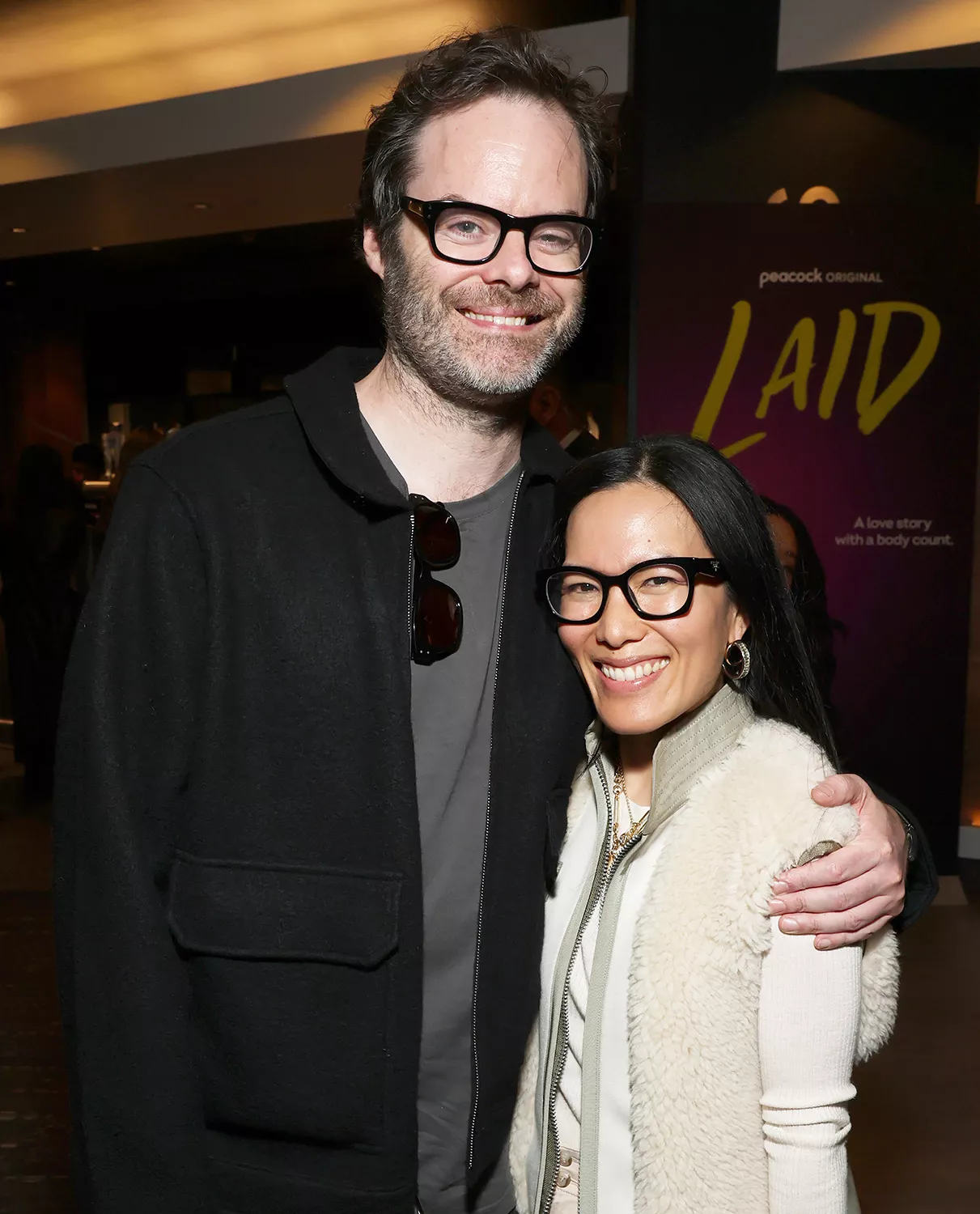 Ali Wong and Bill Hader appear together at a public event, displaying a strong bond and supportive relationship.