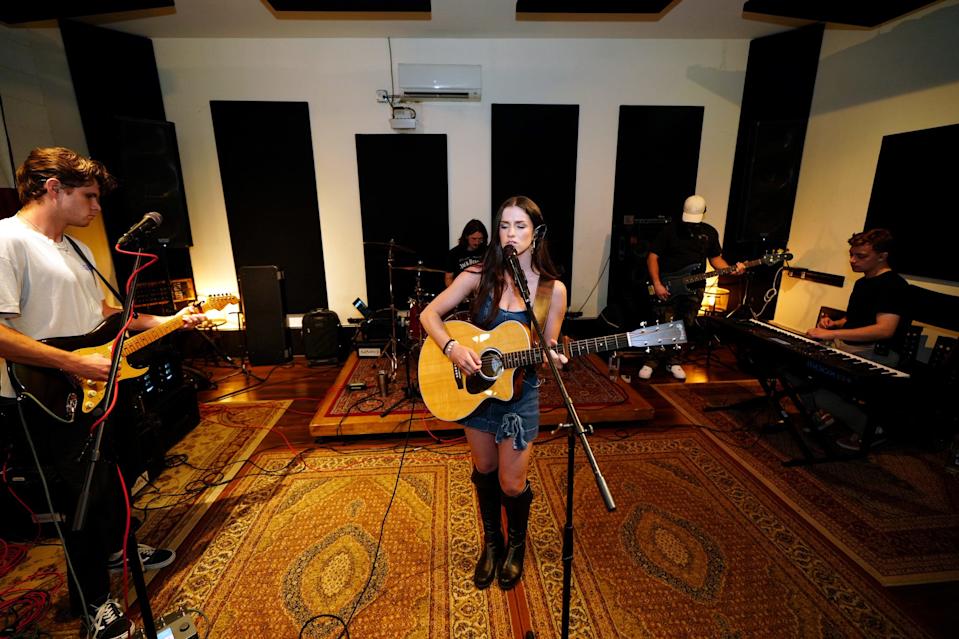 Abi Carter rehearses for Stagecoach 2025