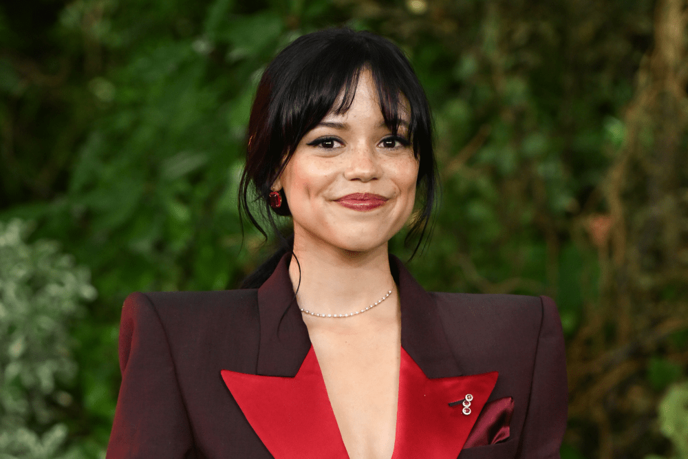 Jenna Ortega in an editorial photoshoot, highlighting her rise as an influential Hollywood star