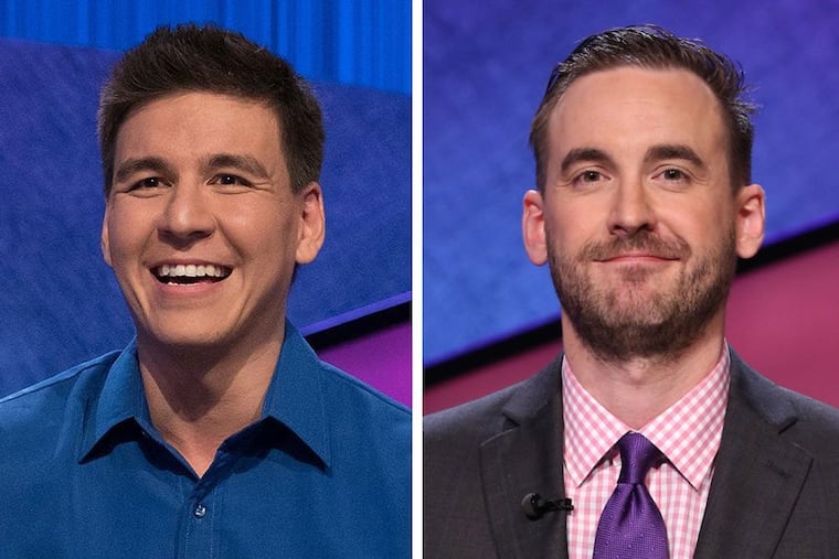 A scene from Jeopardy! Masters 2025 featuring contestants competing for the Trebek Trophy