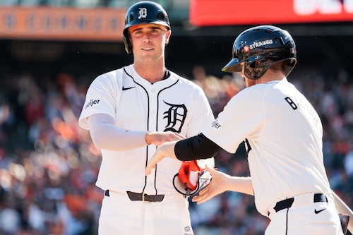 Kerry Carpenter at bat for the Detroit Tigers