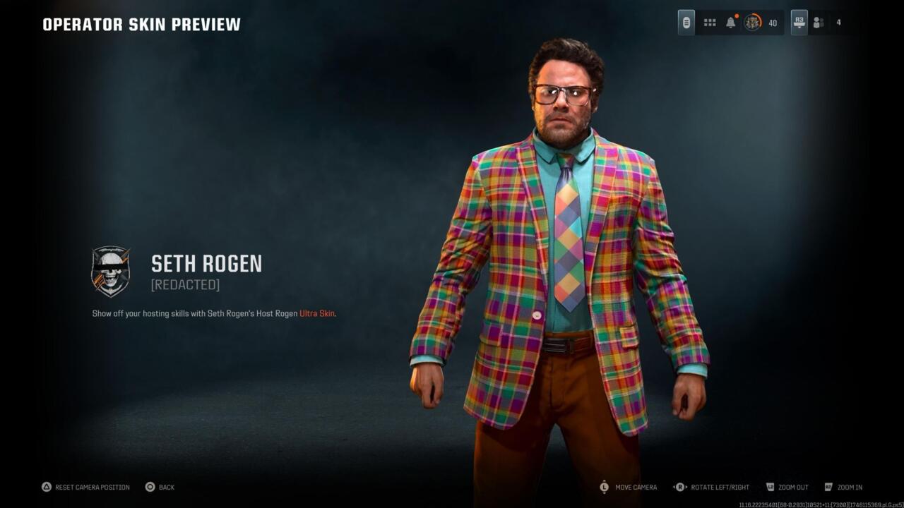 Seth Rogen Call of Duty operator skin reveal