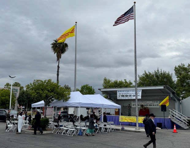 Colorful view of the LA County Fairgrounds with rides, food stands, and crowds—LA County Fair