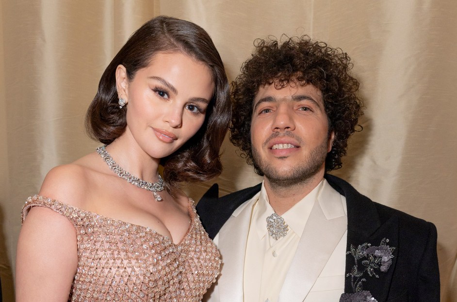 Benny Blanco and Selena Gomez attending an event, highlighting their music collaboration