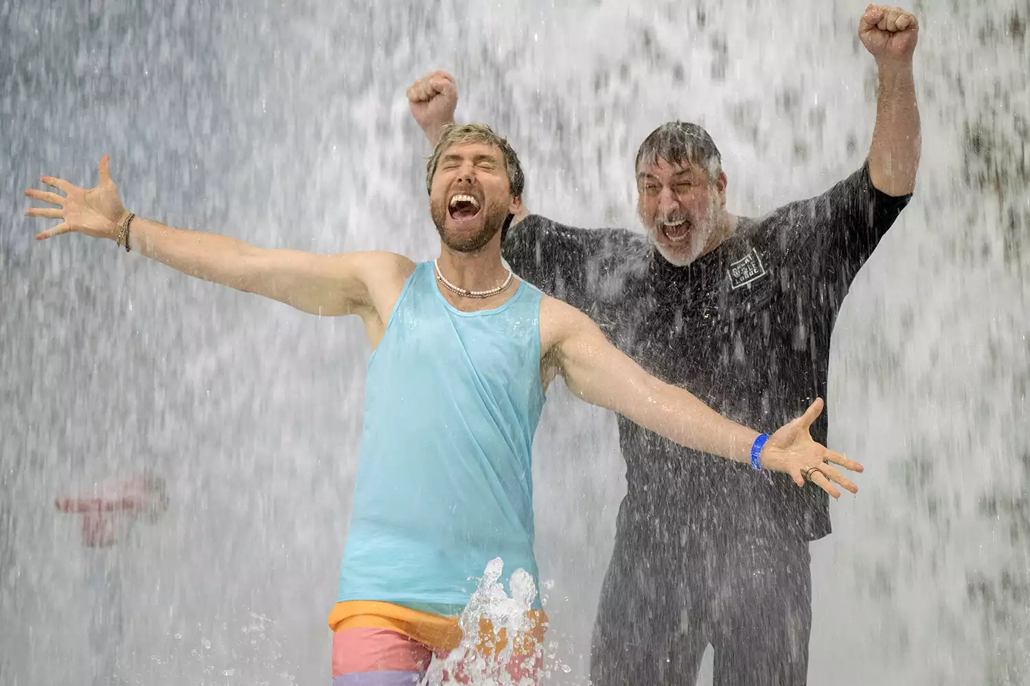 Joey Fatone with fellow *NSYNC members at a public event