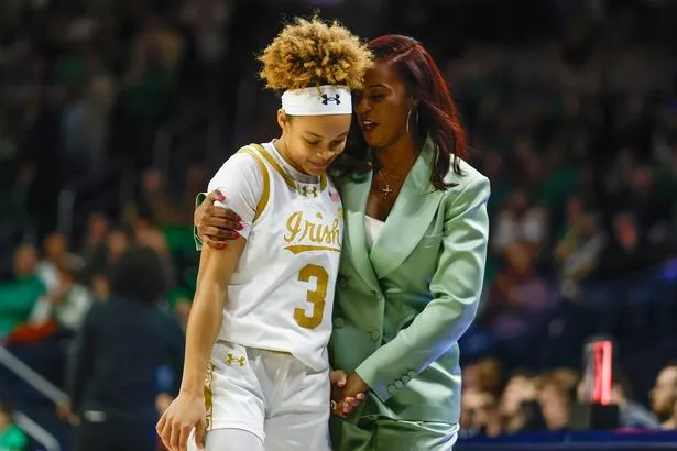 Hannah Hidalgo in action during a Notre Dame women's basketball game