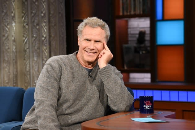 Will Ferrell laughs during a talk show appearance
