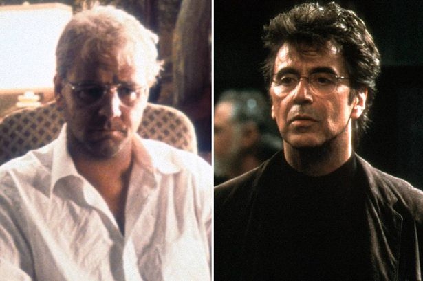 Russell Crowe in a dramatic film scene.