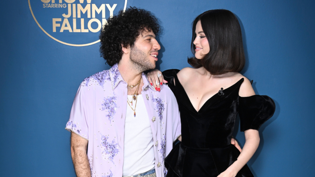 Benny Blanco and Selena Gomez at a public event
