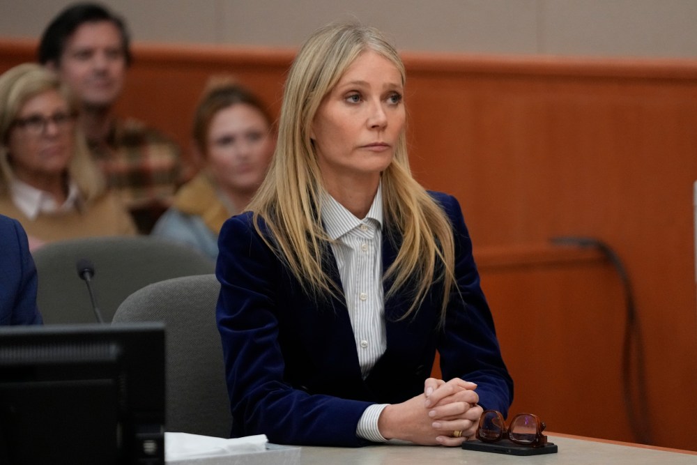 Gwyneth Paltrow attends an event with friends, showing her signature style