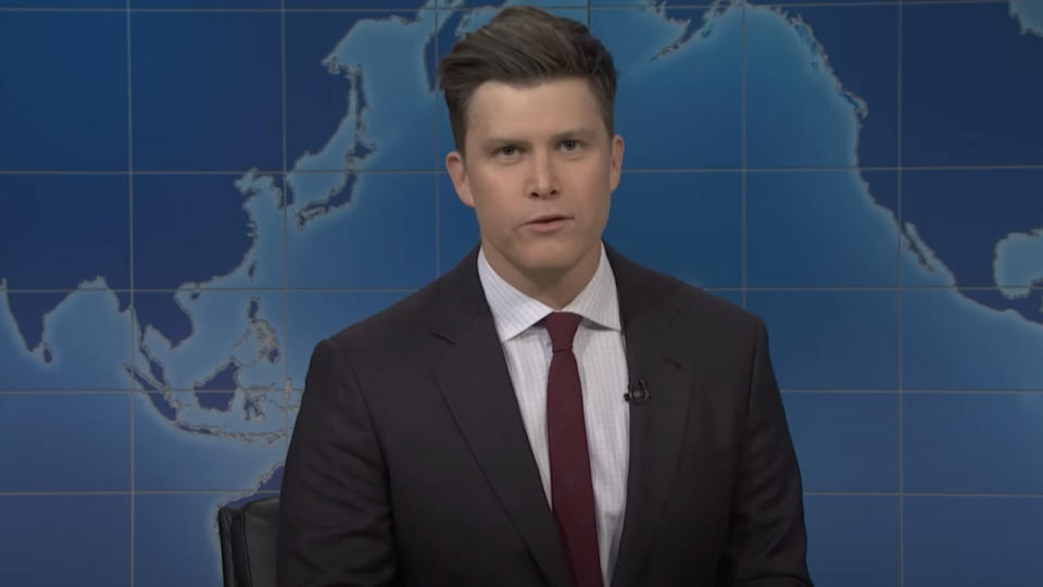 Colin Jost and Pete Davidson on Staten Island Ferry during SNL sketch
