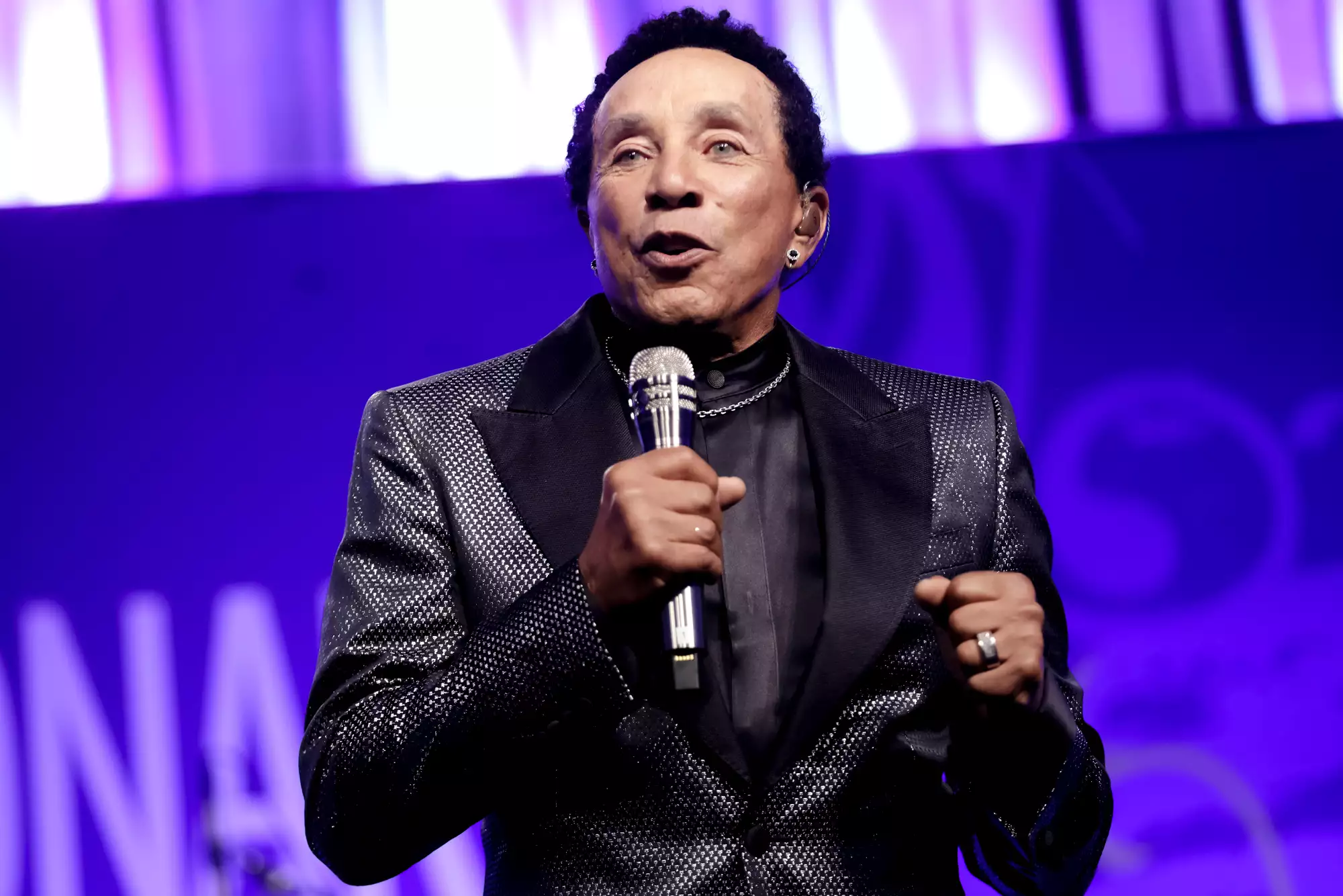 Smokey Robinson performing live, 2025