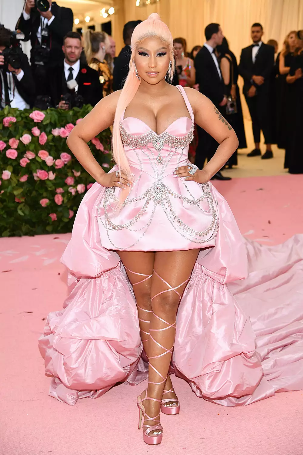Nicki Minaj at the 2025 Met Gala in Thom Browne dress