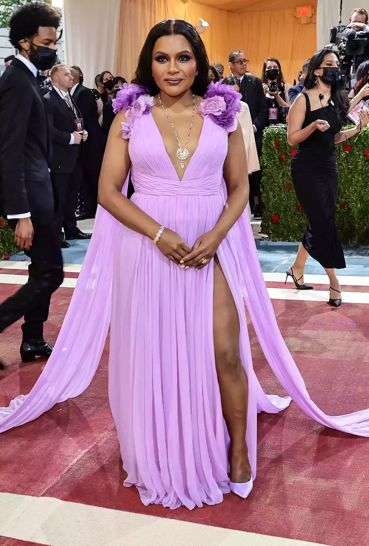 Mindy Kaling in a tailored gown at the 2025 Met Gala