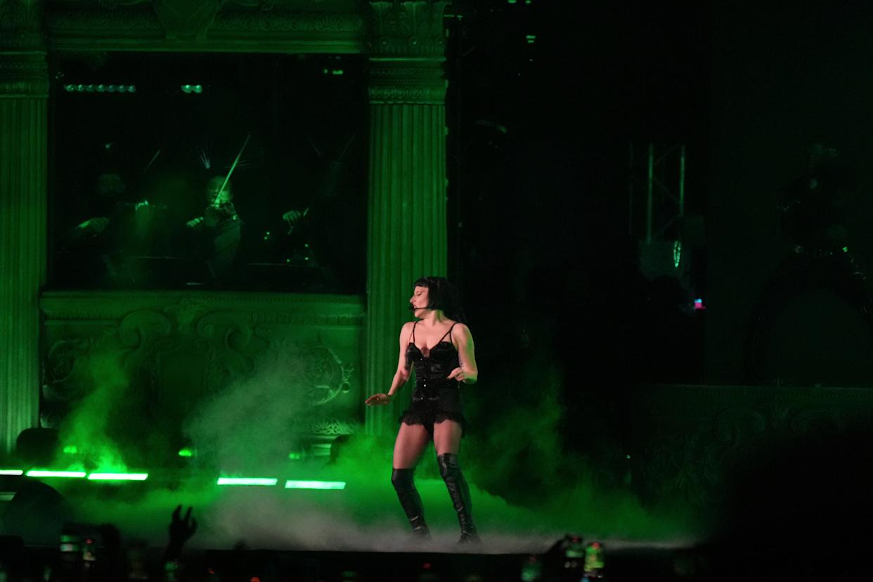Lady Gaga performing in front of a massive Brazil crowd at Copacabana Beach