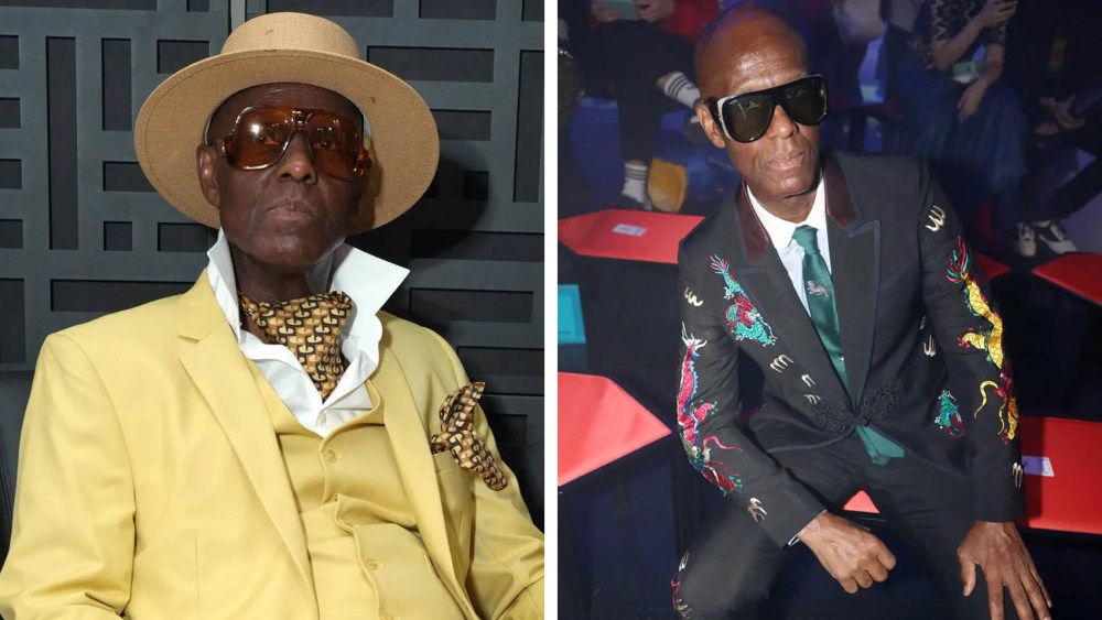 Dapper Dan at a fashion event in Harlem, highlighting his iconic style and influence on contemporary fashion