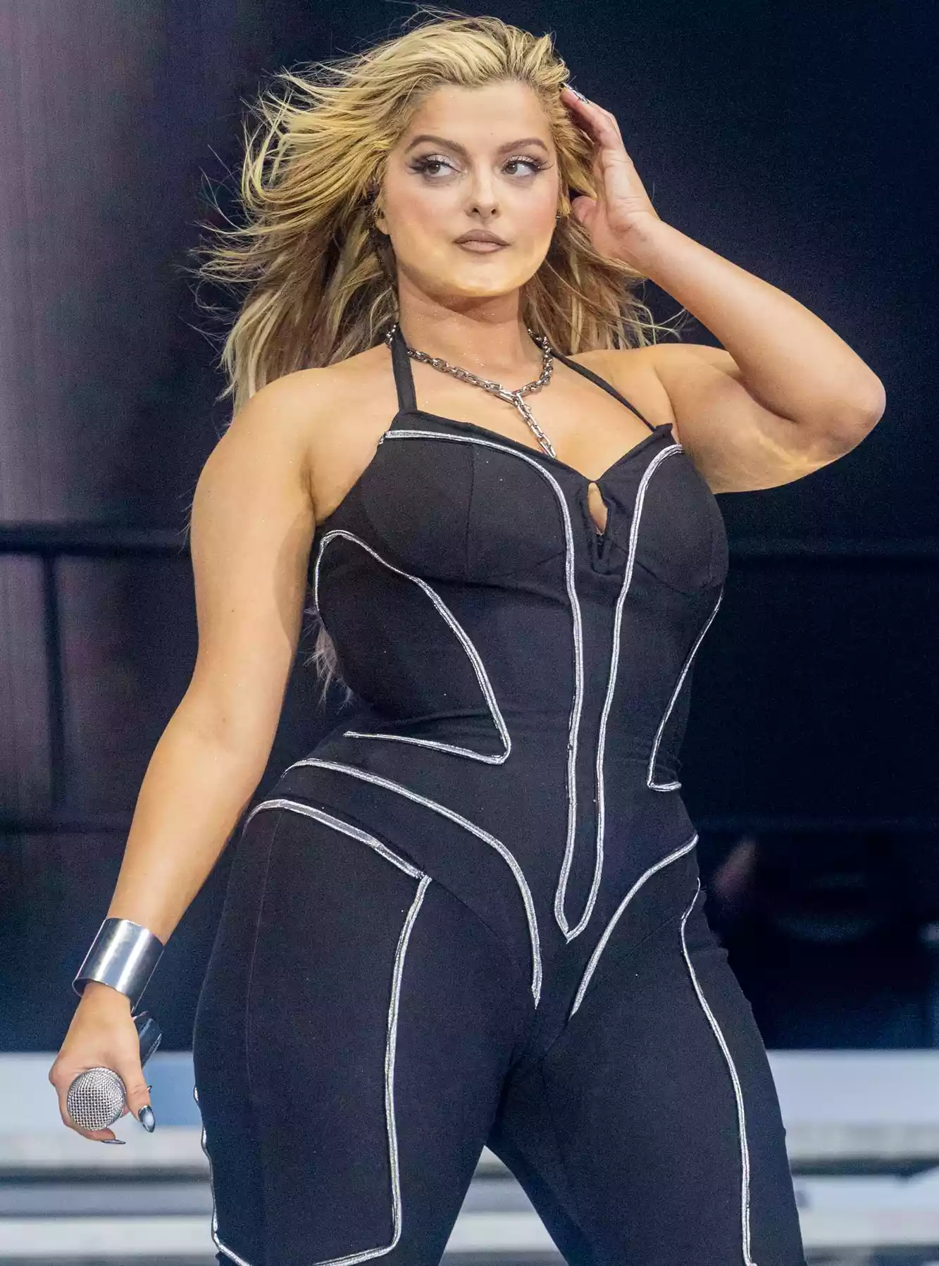 Bebe Rexha at 2025 Met Gala in a dramatic ensemble