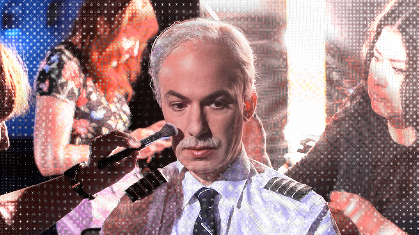 Nathan Fielder as Sully in a flight simulation
