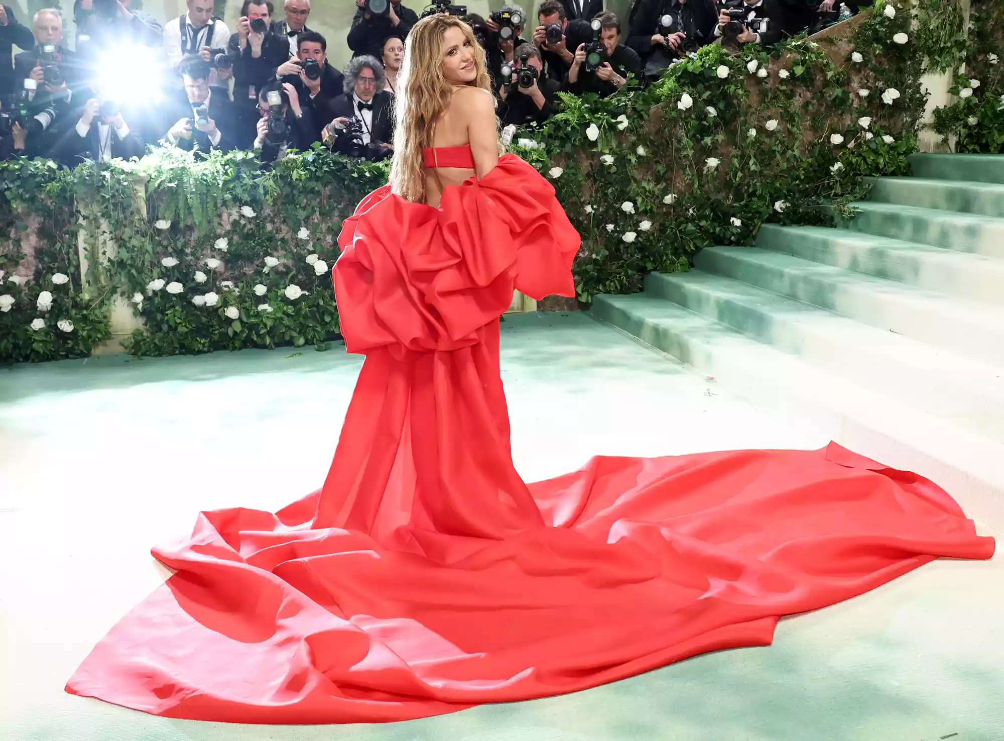 Shakira stunning pink gown Met Gala 2025