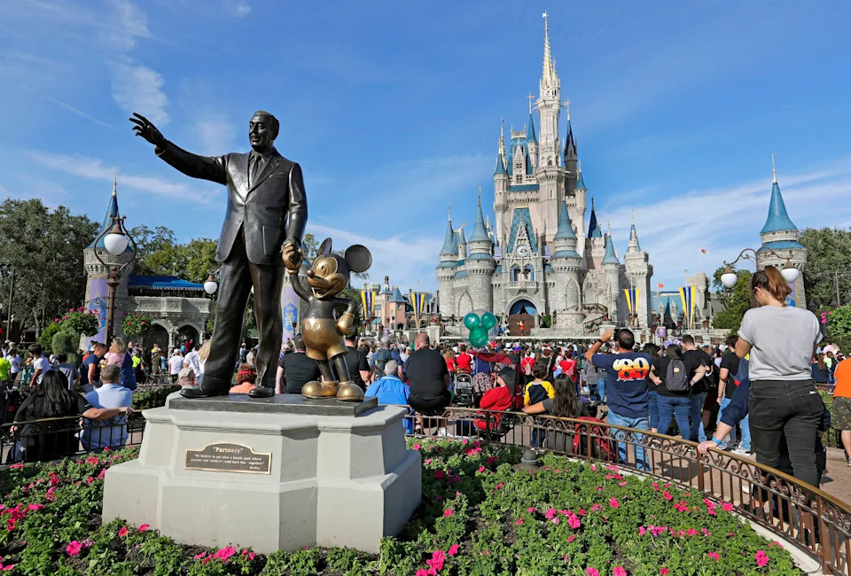 Disney theme park aerial view, reflecting Disney stock growth and company expansion
