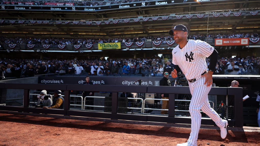 JC Escarra in Yankees uniform on Opening Day at Yankee Stadium