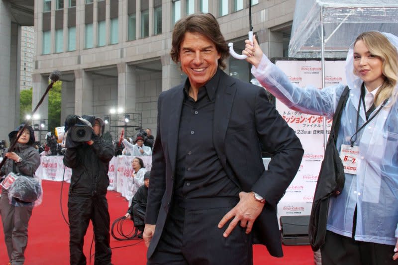 Tom Cruise performing a high-octane stunt in Mission Impossible