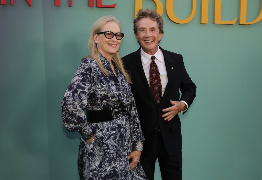 Meryl Streep and Martin Short filming "Only Murders in the Building" in New York.