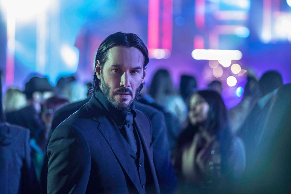 Keanu Reeves as John Wick in an action scene from the upcoming sequel