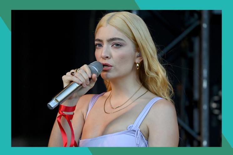 Lorde performing live on stage during her Ultrasound World Tour, 2025