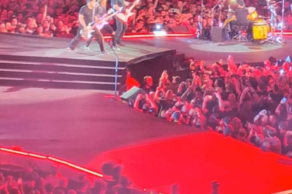 Crowd at the Metallica Lane Stadium concert, illustrating the Metallica earthquake phenomenon