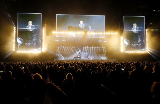 Elton John performing live at Petco Park, San Diego