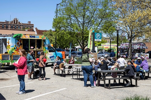 Downtown parade during Tulip Time in Holland Michigan