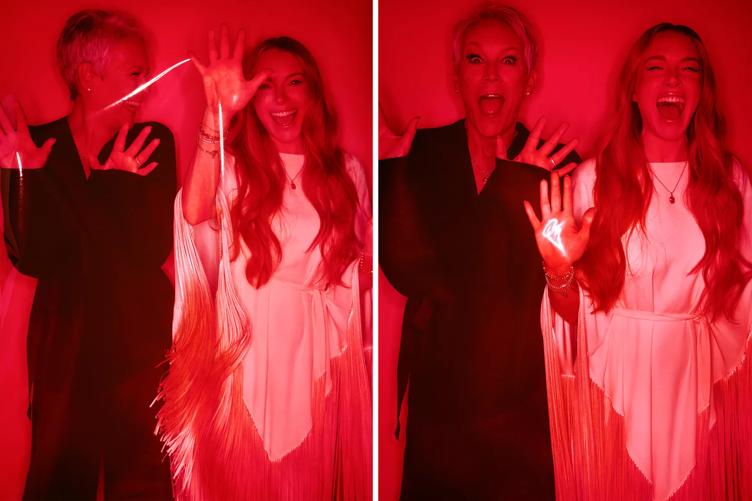 Jamie Lee Curtis and Lindsay Lohan on set of Freakier Friday