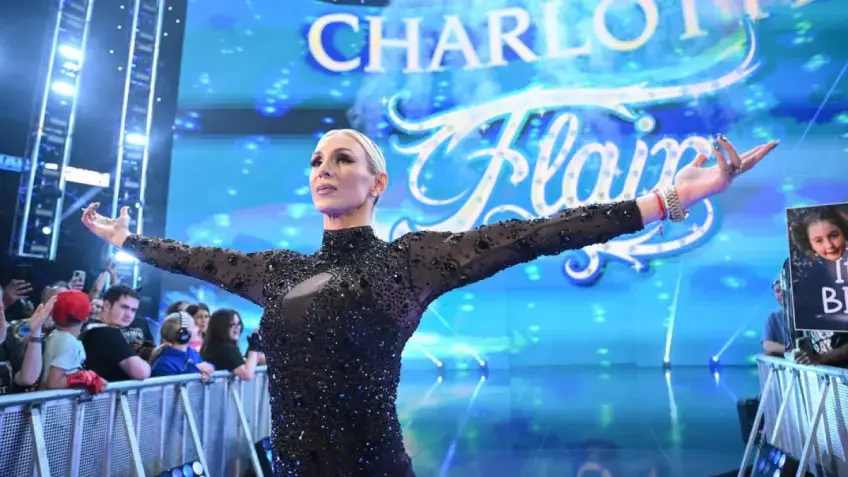 Charlotte Flair making a dramatic entrance on WWE SmackDown