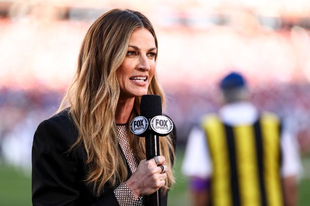 Erin Andrews on set, overcoming challenges in sports journalism
