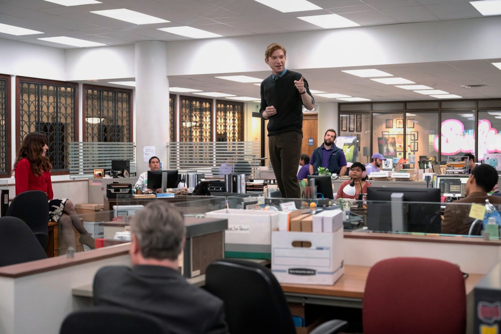 Domhnall Gleeson rallies the newsroom in new series The Paper, the paper office spinoff