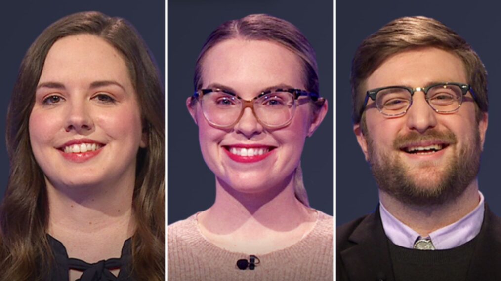 Jeopardy contestants during a tense moment