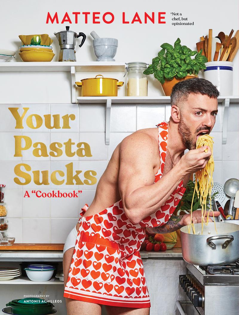 Matteo Lane smiling with pasta, reflecting his comedic and culinary passions
