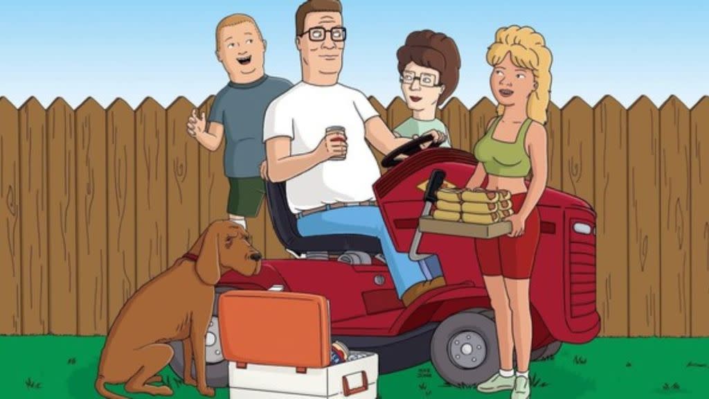 Hank Hill and friends in the King of the Hill revival