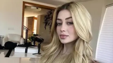 Valeria Marquez, a TikTok influencer, during a livestream session