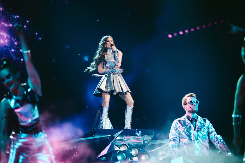 Eurovision Semi Final 2 stage with artists performing