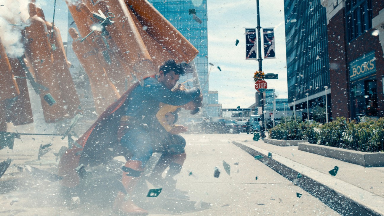 Promotional image from the new superman trailer showing key characters