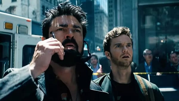 The Boys TV series cast in a dramatic moment
