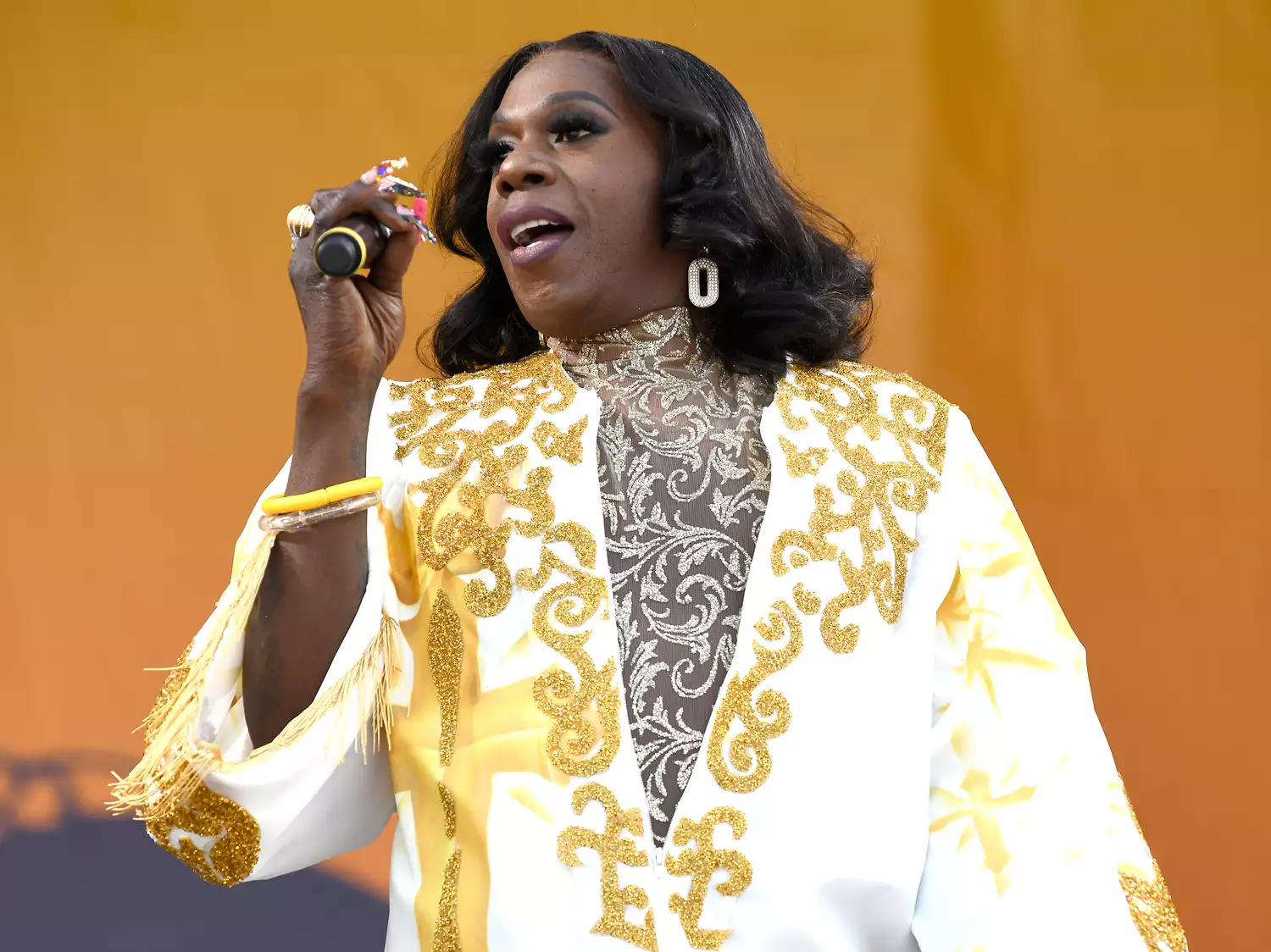 Big Freedia at an event, reflecting on recent loss