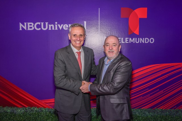 Telemundo and Globo teams at co-production signing event