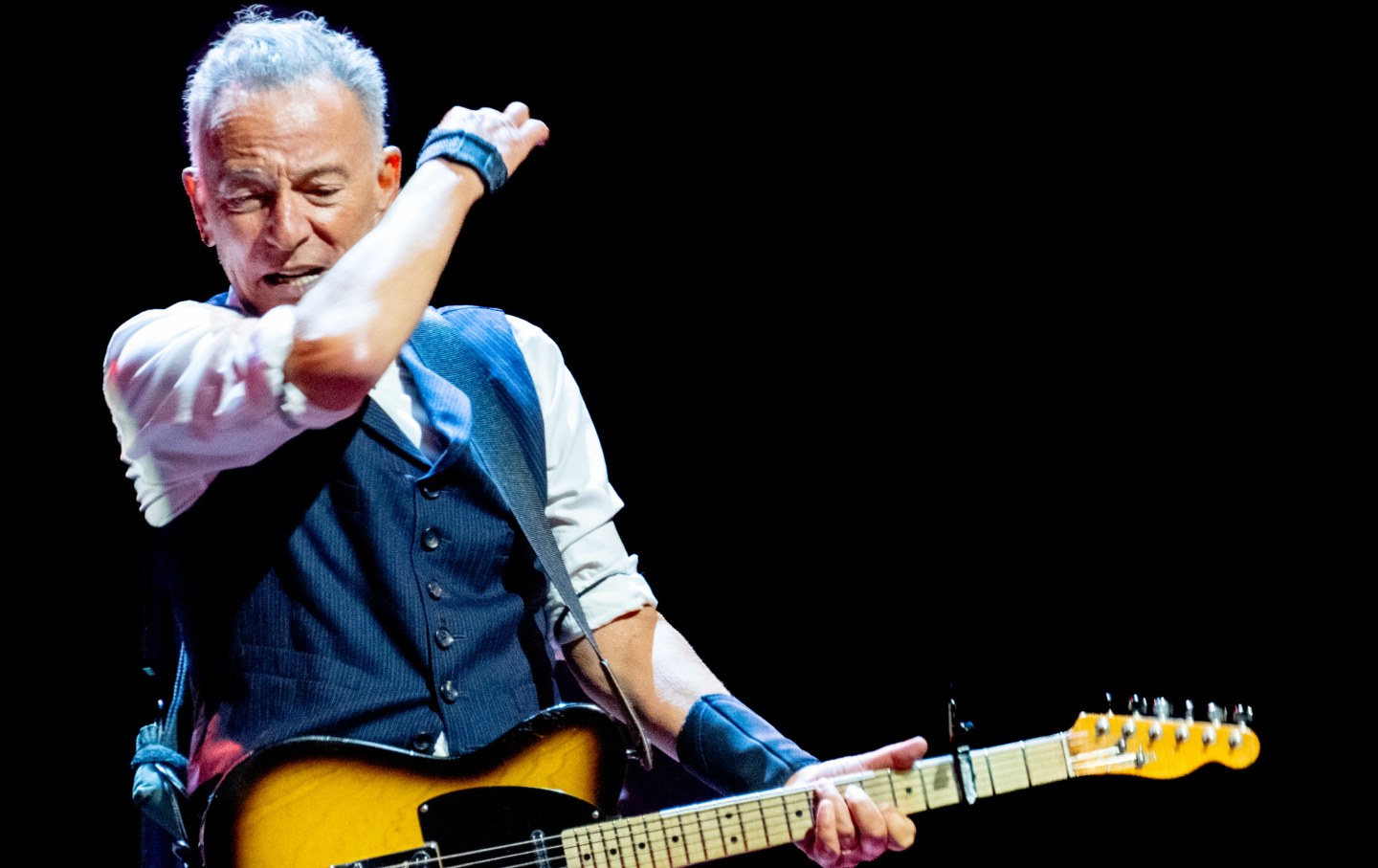 Bruce Springsteen performing with the E Street Band, raising his voice for democracy amid Trump controversy