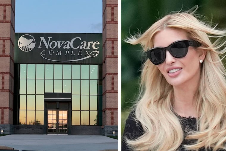 Ivanka Trump at Eagles facility, smiling and interacting with staff