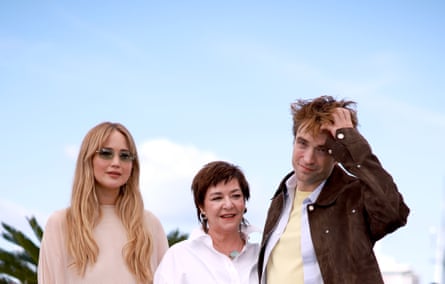 Jennifer Lawrence and Robert Pattinson at the Cannes Film Festival's 'Die My Love' press conference