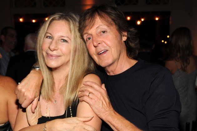 Barbra Streisand recording her new duet with Paul McCartney